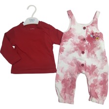 Tongs Bayramlık Batik Desenli Salopetli Kız Bebek 2’li Takım – Uzun Kollu Bodyli Şık Kombin