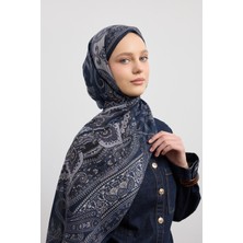 QEF Pamuk Şal Shadow Lacivert