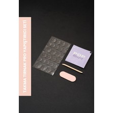 Pop Beauty Takma Tırnak Pro Yapıştırıcı Seti (Pro Yapıştırıcı, Törpü, Ahşap  Çubuk, Alkollü Mendil)