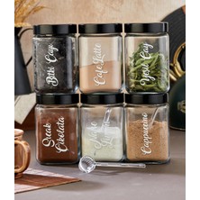 Moda Ozy 6'lı 700ML Cam Kahve/bitki Çayı/içecek Kavanozu 6 Adet Origami Kaşık, 21 Adet Şeffaf Etiket Hediye