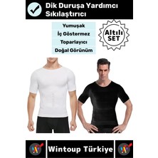Wintoup #korse Dik Duruş Bel Göğüs Karın Göbek Sıkılaştıran Toparlayıcı Erkek Kısa Kol Fanila Korse 6'lı Set