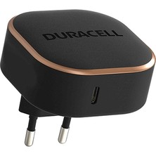 Duracell 20W USB-C PD Seyahat Şarj Adaptörü – iPhone Android Uyumlu Hızlı Şarj Cihazı Siyah