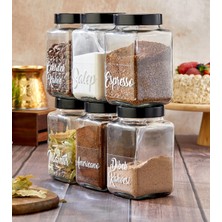 6'lı 1000ML Cam Kahve/bitki Çayı/içecek Kavanozu 6 Adet Origami Kaşık, 21 Adet  Şeffaf Etiket Hediye