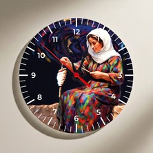 Zerya Jina Bi Teşî - Teşili Kadın Tasarımlı Duvar Saati