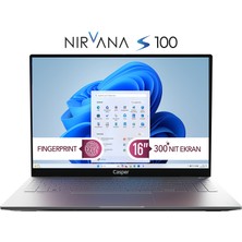 Casper Nirvana S100 Intel Core i7 13620H 16GB 480GB SSD Windows 11 Home 300Nit 16" Taşınabilir Bilgisayar S100.1362-BV00A-G-F