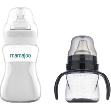 Mamajoo Antikolik Biberon 250 ml & Antikolik Akıtmaz Alıştırma Bardağı 160 ml – Black