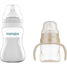 Mamajoo Antikolik Biberon 250 ml & Antikolik Akıtmaz Alıştırma Bardağı 160 ml – Pearl