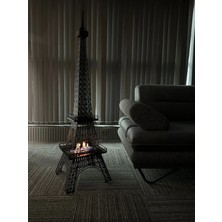 WiseDec Paris Eyfel Kulesi Bacasız Şömine Metal 140CM