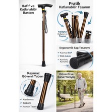 EyluX Shop Asa Baston Konforlu Denge Bastonu Katlanabilir Ayarlanabilir Alüminyum