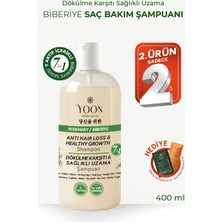 Yoon Saç Sağlıklı Hızlı Saç Uzamasına Yardımcı & Dökülen Saçlara Özel, 7 Aktifli Tuzsuz Biberiyeli Şampuan, 400ml
