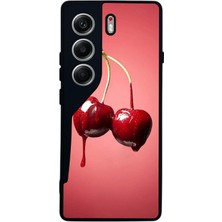 BG AKSESUAR Tecno Camon 40 Uyumlu Kiraz Tasarımlı Glossy Premium Kılıf