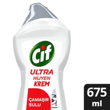 Cif Ultra Hijyen Krem Yüzey Temizleyici Çamaşır Sulu Katkılı Leke Çıkarıcı Yağ Çözücü 675 ml