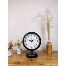 Nikaa Shop Siyah Metal Dekoratif Masa Saati 25×20 cm