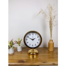 Nikaa Shop Gold Metal Lüks Masa Saati 25×20 cm