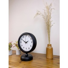 Nikaa Shop Siyah Metal Farsça Masa Saati 25×20 cm