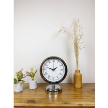 Nikaa Shop Krom Metal Retro Masa Saati 25×20 cm