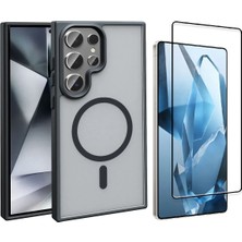 Vendas Samsung Galaxy S26 Ultra Kılıf M-safe Şarj Özellikli Mat Arka Yüzey Vendas Sio Kapak + Anti-Statik Ekran Koruyucu