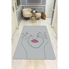 Dolce Mariee Modern Desenli Dijital Baskı Kaymaz Taban Halı H0121