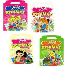 Belirtilmemiş Çıkartmalı Prenses Boyama (4 Takım)