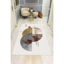 Dolce Mariee Modern Desenli Dijital Baskı Kaymaz Taban Halı H0212