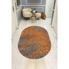 Dolce Mariee Modern Desenli Oval Dijital Baskı Kaymaz Taban Halı H0367