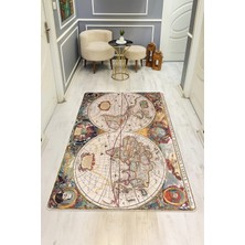 Dolce Mariee Modern Desenli Dijital Baskı Kaymaz Taban Halı H0279