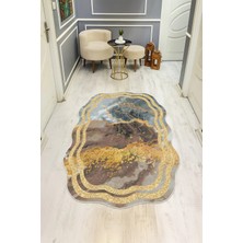 Dolce Mariee Modern Desenli Lazer Kesim Dijital Baskı Kaymaz Taban Halı H0442