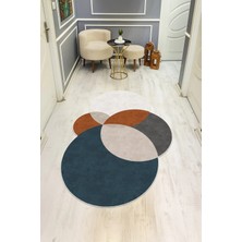 NEWORA Modern Desenli Lazer Kesim Dijital Baskı Kaymaz Taban Halı H0406