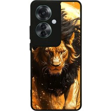 BG AKSESUAR Oppo Reno 11F Uyumlu Aslan Tasarımlı Glossy Premium Kılıf