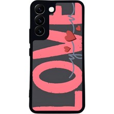 BG AKSESUAR Samsung Galaxy S22 Uyumlu Love Tasarımlı Glossy Premium Kılıf