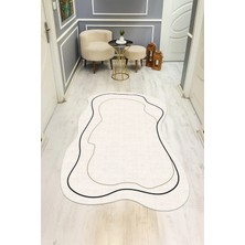 Dolce Mariee Modern Desenli Lazer Kesim Dijital Baskı Kaymaz Taban Halı H0449