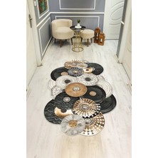 Dolce Mariee Modern Desenli Lazer Kesim Dijital Baskı Kaymaz Taban Halı H0437