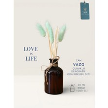 YNSK Love In Life | Ithal Cam Vazo Çubuklu Dekoratif Oda Kokusu Seti | Oda Kokusu Hediyeli