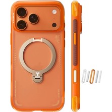 Torras Apple iPhone 17 Pro Max O Stand Spin Air Serisi Magsafe Kılıf - Turuncu