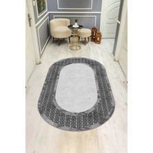 Dolce Mariee Modern Desenli Oval Dijital Baskı Kaymaz Taban Halı H0362