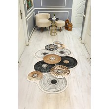 Dolce Mariee Modern Desenli Lazer Kesim Dijital Baskı Kaymaz Taban Halı H0436