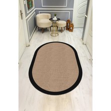 Dolce Mariee Modern Desenli Oval Dijital Baskı Kaymaz Taban Halı H0364