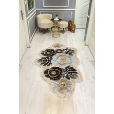 Dolce Mariee Modern Desenli Lazer Kesim Dijital Baskı Kaymaz Taban Halı H0434