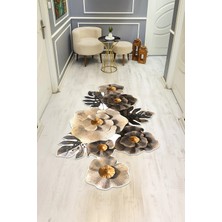Dolce Mariee Modern Desenli Lazer Kesim Dijital Baskı Kaymaz Taban Halı H0435