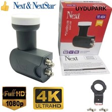Next 4'Lü Dört Çıkışlı Lnb 4K Full Hd+Lnb Kelepçesi+4 Adet Contalı Konnektör