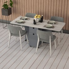 Asra Trend Lüks Katlanır Mutfak Yemek Masası %100 MDF Pratik Çekmeceli Çalışma Masası KM04