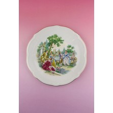 Bursa Porselen Dekor Markis Pembe Porselen Altın Yaldızlı Servis/duvar Tabağı