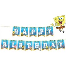 Parti Show Sünger Bob Happy Birthday Banner 17*170 cm