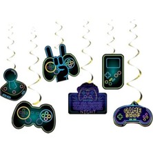 Parti Show Oyun Konsolu Temalı Gaming Asma Tavan Süs Seti 6'lı