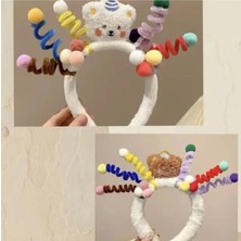 Parti Show Peluş Ayıcık Ponponlu Renkli Parti Tacı