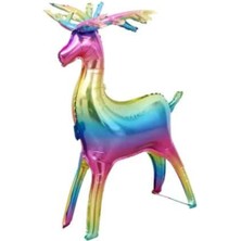 Parti Show Rainbow 3D Geyik Folyo Balon