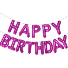 Parti Show Happy Birthday Pembe Folyo Balon 35 cm