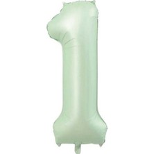 Parti Show Retro Yeşil 1 Rakam Folyo Balon 76 cm