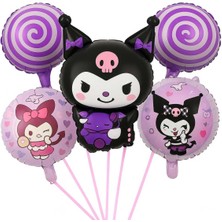 Parti Show Kuromi Spiral Şeker Folyo Balon Seti 5'li