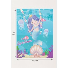 Parti Show Deniz Kızı Doğum Günü Süsleri Arka Fon Afişi